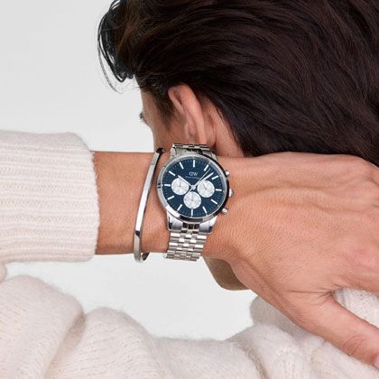 ساعت نقره مردانه